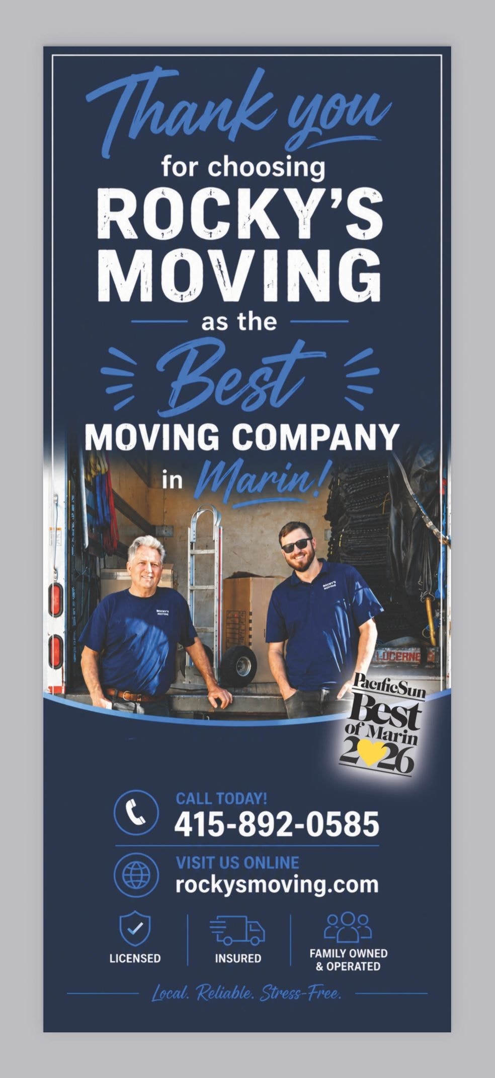 Rocky's Moving — Best Moving Company in Marin 2026
